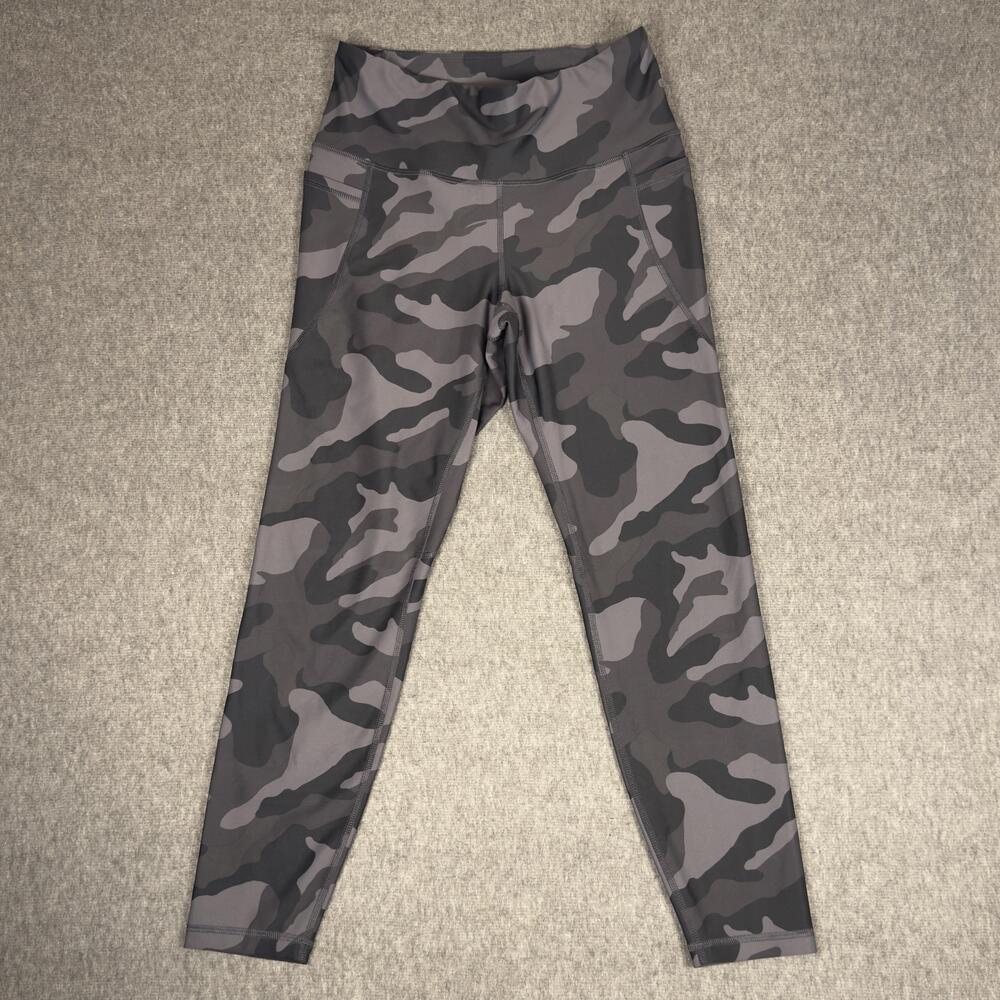Old Navy Leggings Womens Large Gray Camo Yoga High Rise Powersoft Active Ankle